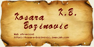Kosara Božinović vizit kartica
